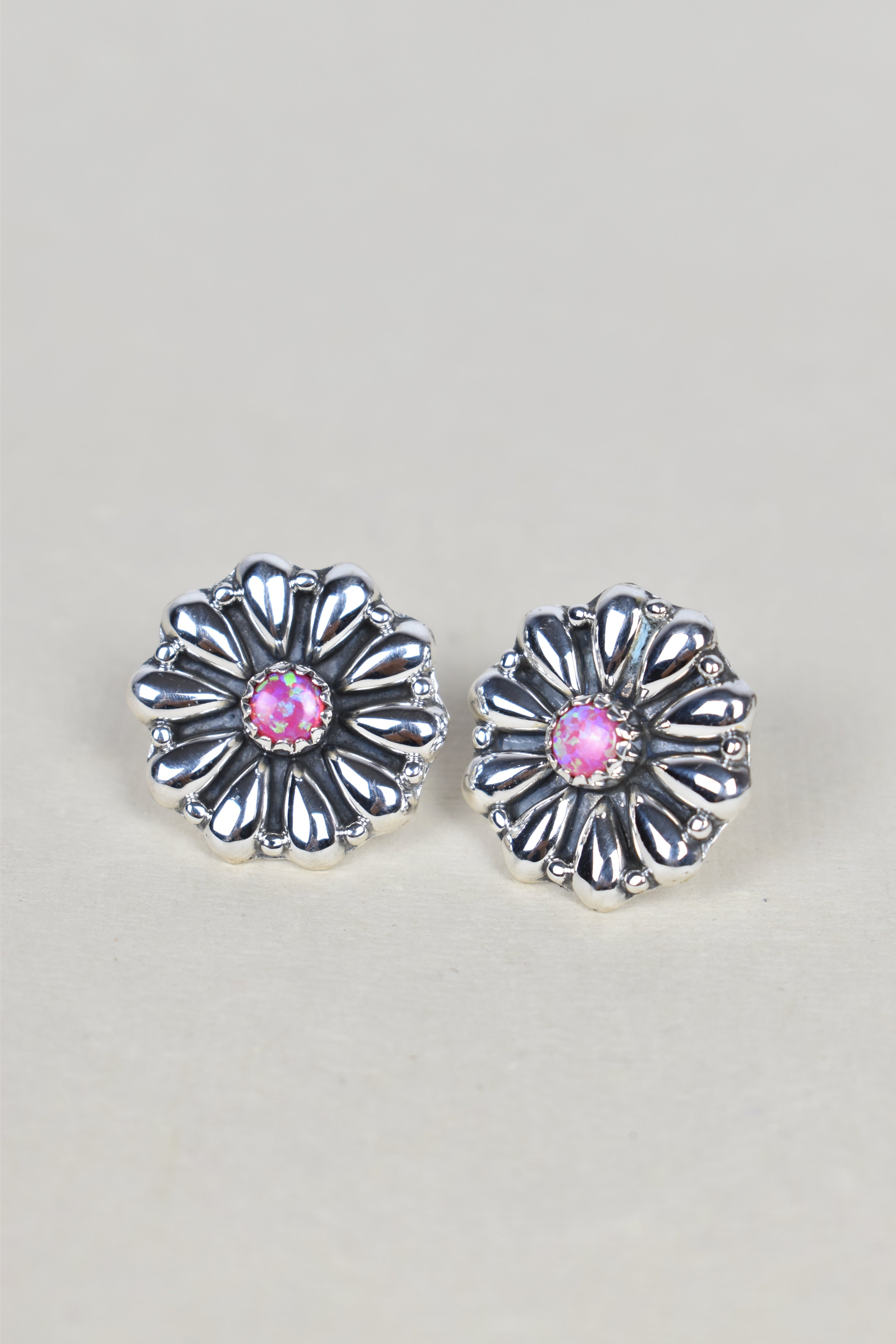 Sterling Silver Daisy Concho Stud Earrings-Stud Earrings-Krush Kandy, Women's Online Fashion Boutique Located in Phoenix, Arizona (Scottsdale Area)