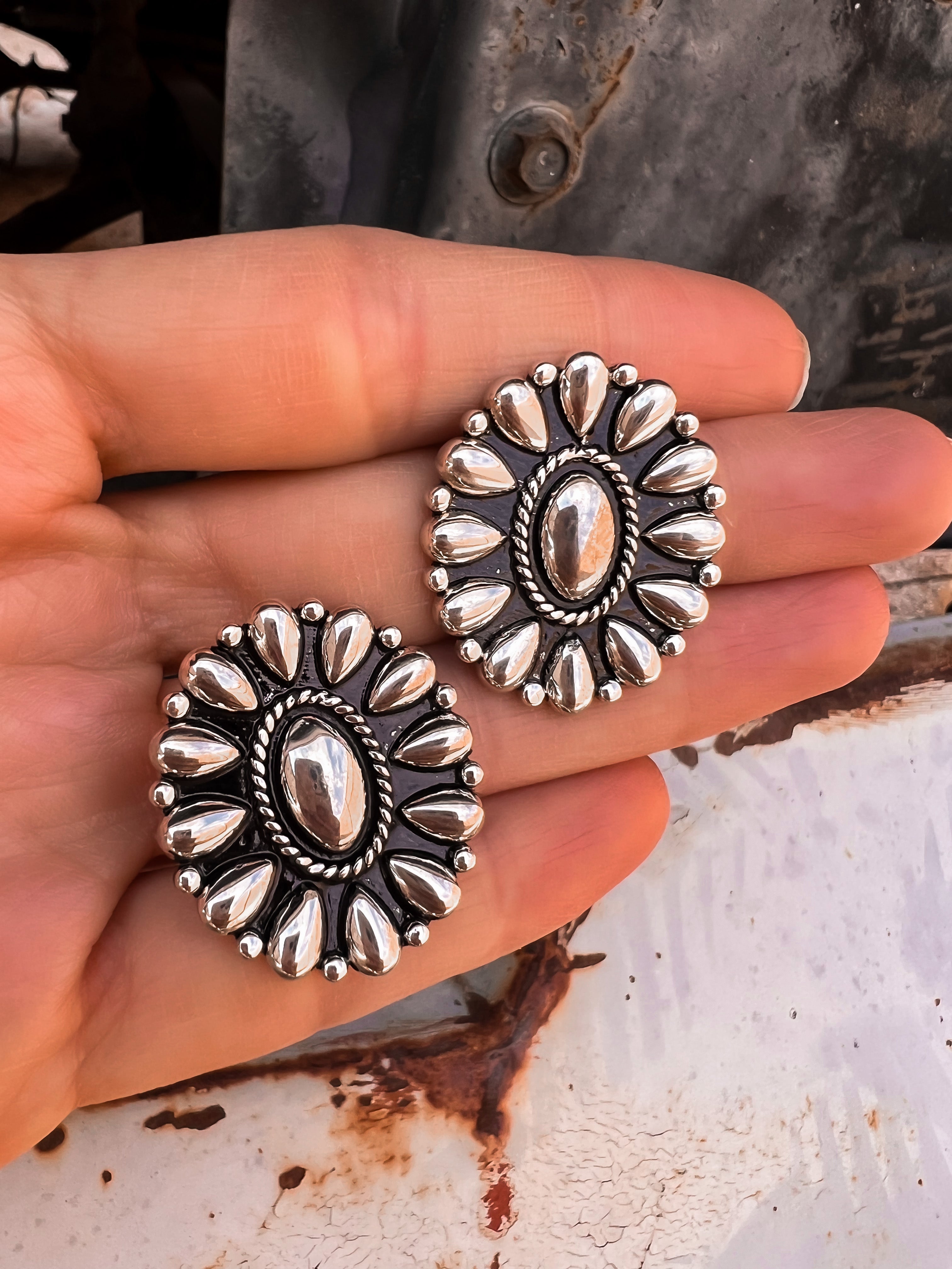 Sundown Petals Sterling Silver Ring & Earrings MADE TO ORDER-Cluster Rings-Krush Kandy, Women's Online Fashion Boutique Located in Phoenix, Arizona (Scottsdale Area)