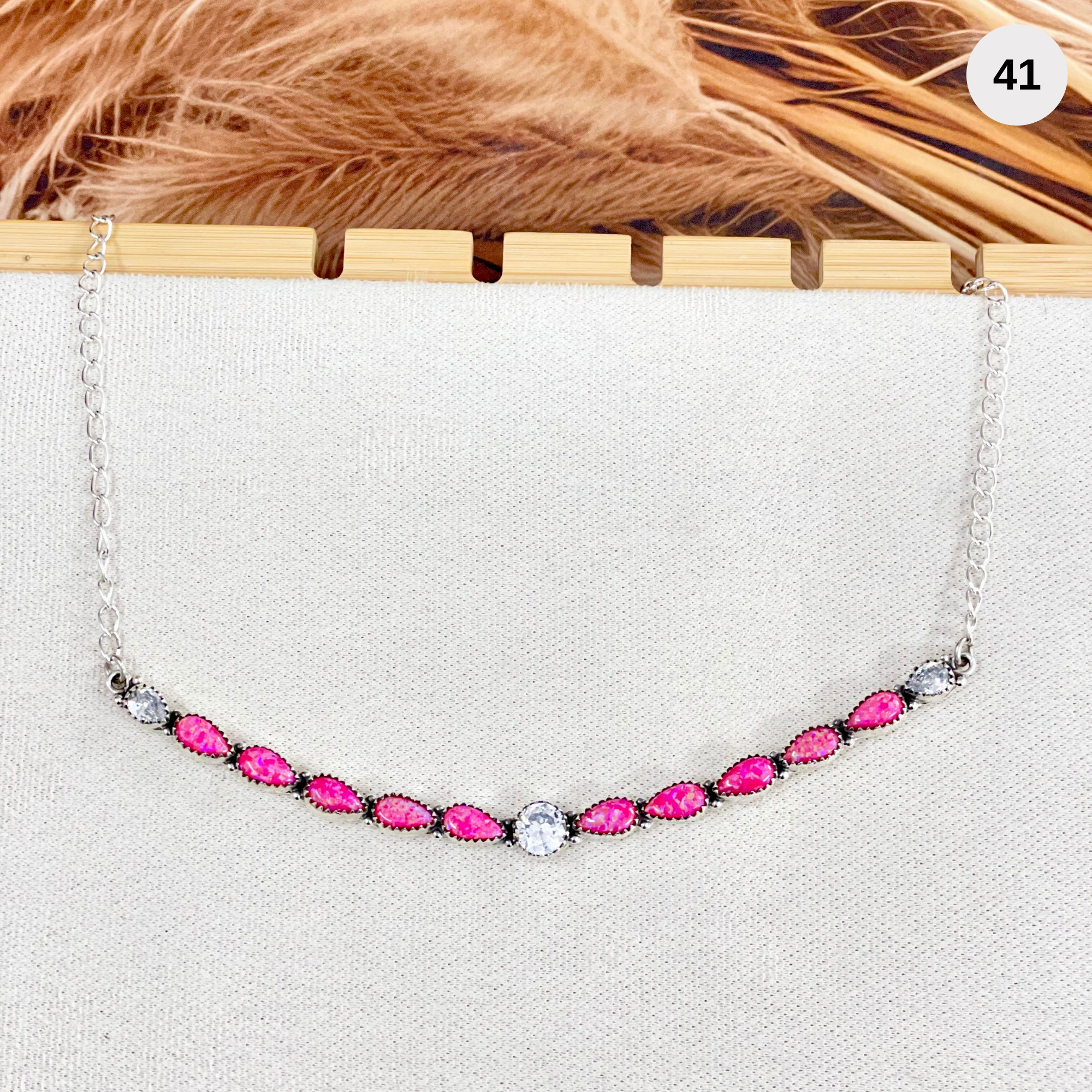 Opal & Stone Statement Necklace-Necklaces-Krush Kandy, Women's Online Fashion Boutique Located in Phoenix, Arizona (Scottsdale Area)