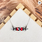 Checkered Blooming Stone Necklace-Necklaces-Krush Kandy, Women's Online Fashion Boutique Located in Phoenix, Arizona (Scottsdale Area)