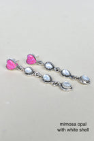 Heart And Stone Dangle Earrings-Drop Earrings-Krush Kandy, Women's Online Fashion Boutique Located in Phoenix, Arizona (Scottsdale Area)