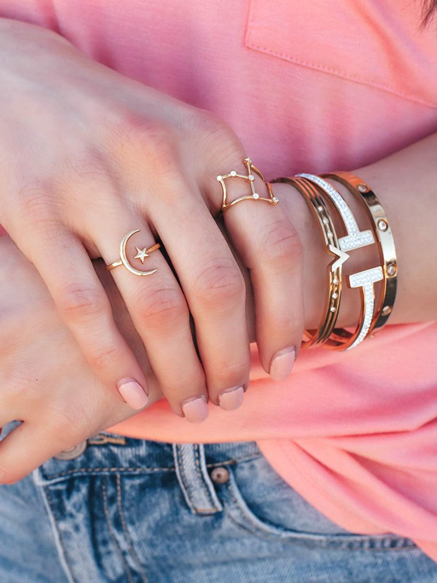 Moon and Star Ring-Wrap Rings-Krush Kandy, Women's Online Fashion Boutique Located in Phoenix, Arizona (Scottsdale Area)