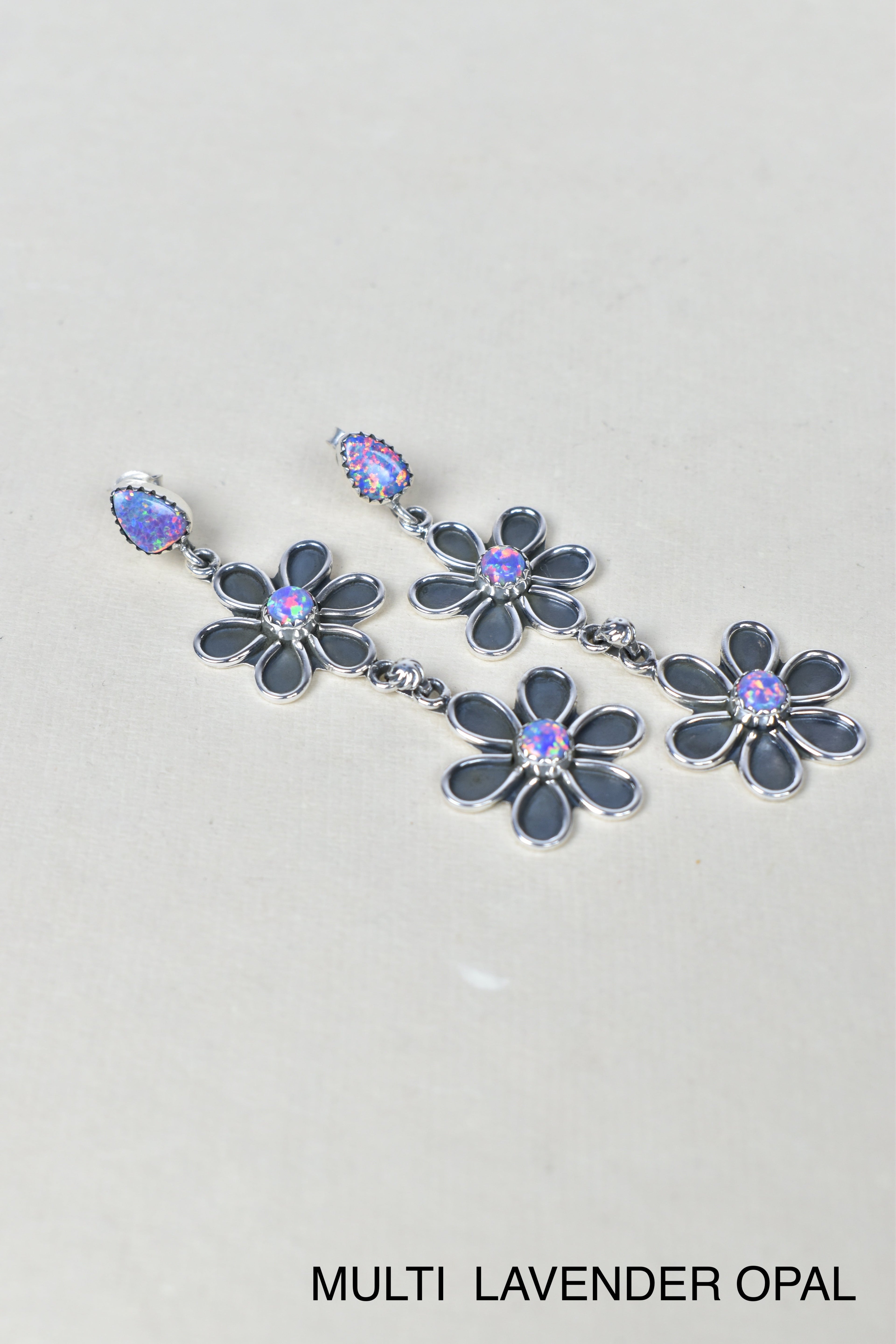 Double Daisy Dangle Earrings-Drop Earrings-Krush Kandy, Women's Online Fashion Boutique Located in Phoenix, Arizona (Scottsdale Area)