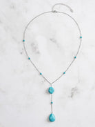 Turquoise Tassel Vintage Lariat Necklace-Necklaces-Krush Kandy, Women's Online Fashion Boutique Located in Phoenix, Arizona (Scottsdale Area)