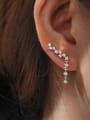 Sterling Silver Cubic Zirconia Tassel Dainty Drop Earrings-Earrings-Krush Kandy, Women's Online Fashion Boutique Located in Phoenix, Arizona (Scottsdale Area)