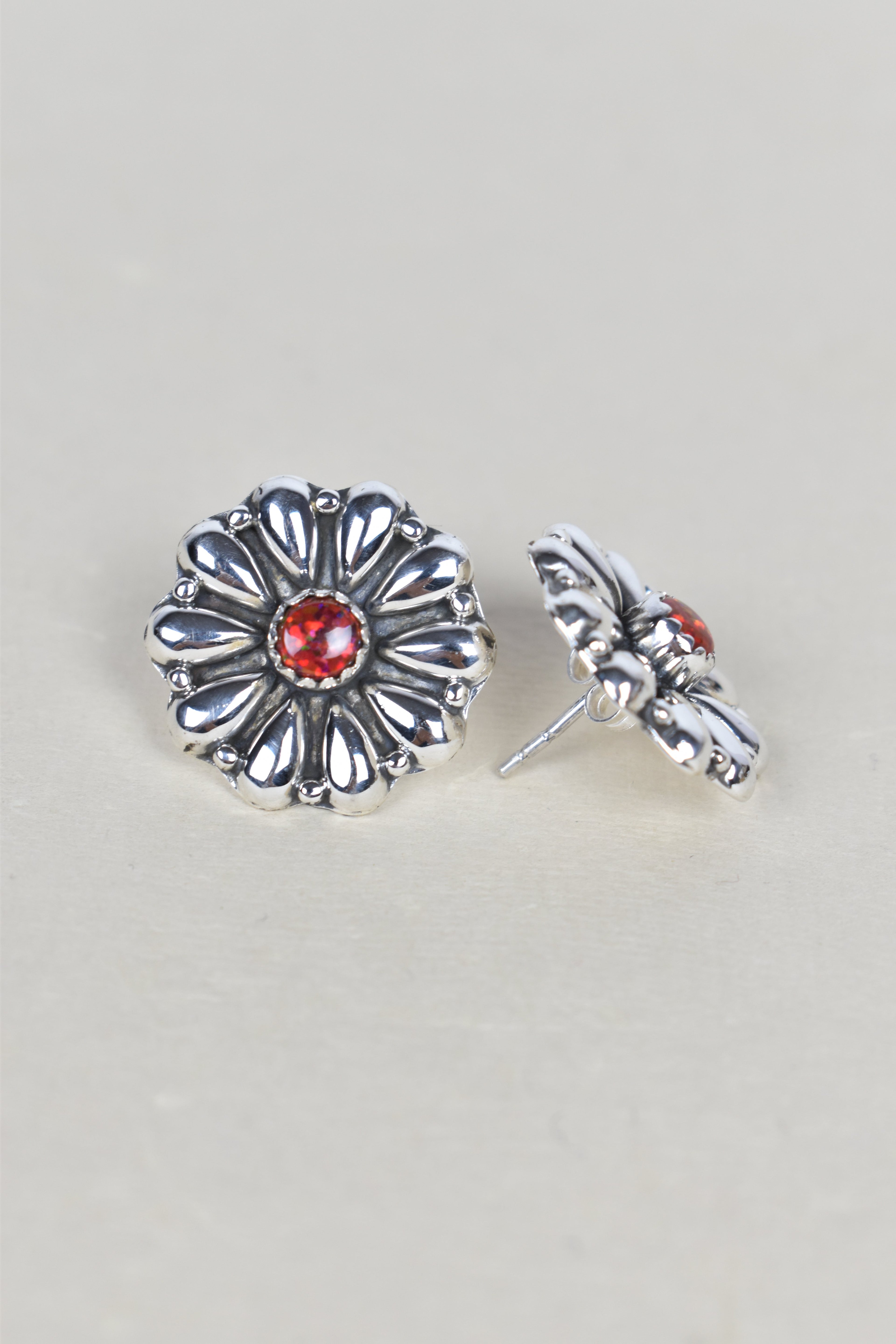 Sterling Silver Daisy Concho Stud Earrings-Stud Earrings-Krush Kandy, Women's Online Fashion Boutique Located in Phoenix, Arizona (Scottsdale Area)