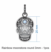 Sugar Skull Stone Pendant-Chain Necklaces-Krush Kandy, Women's Online Fashion Boutique Located in Phoenix, Arizona (Scottsdale Area)