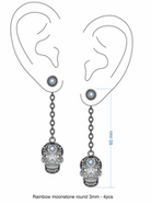 Sugar Skull Chain Drop Earrings-Stud Earrings-Krush Kandy, Women's Online Fashion Boutique Located in Phoenix, Arizona (Scottsdale Area)