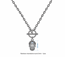 Sugar Skull Charm Toggle Necklace-Chain Necklaces-Krush Kandy, Women's Online Fashion Boutique Located in Phoenix, Arizona (Scottsdale Area)