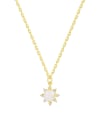 Opal & Crystal Sun Geometric Dainty Necklace-Necklaces-Krush Kandy, Women's Online Fashion Boutique Located in Phoenix, Arizona (Scottsdale Area)