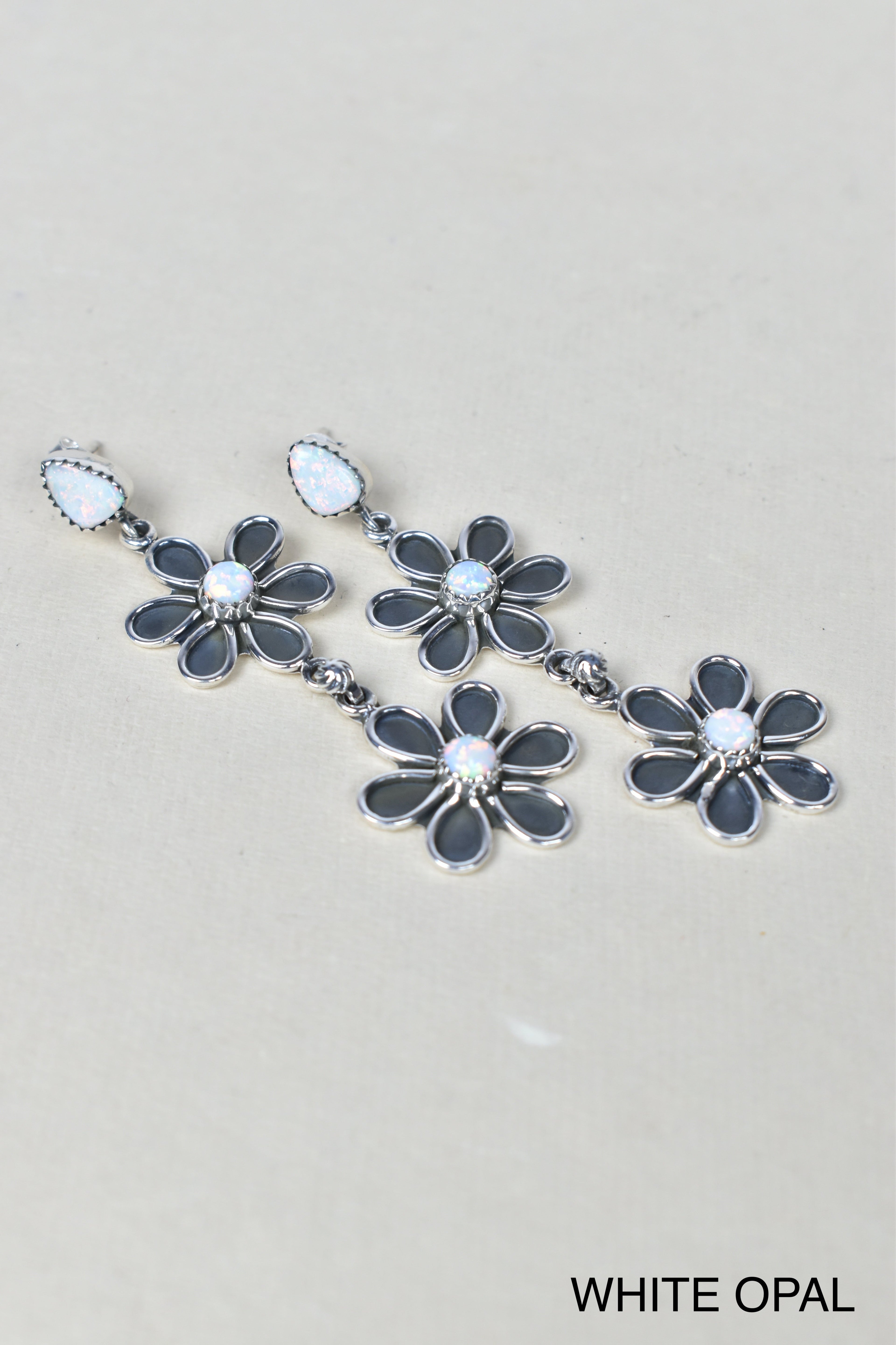 Double Daisy Dangle Earrings-Drop Earrings-Krush Kandy, Women's Online Fashion Boutique Located in Phoenix, Arizona (Scottsdale Area)